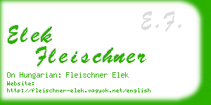 elek fleischner business card